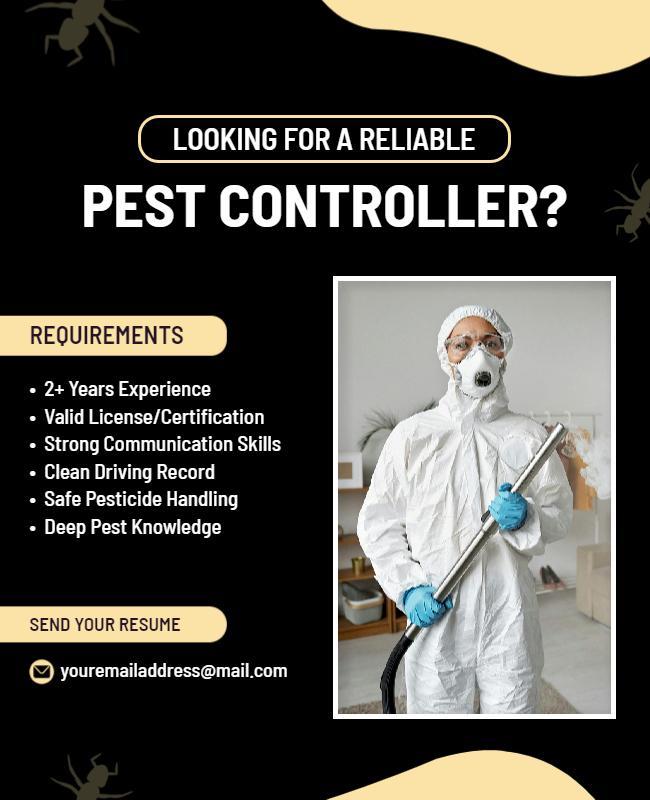 Pest Control Job Vacancy Announcement Flyer Template