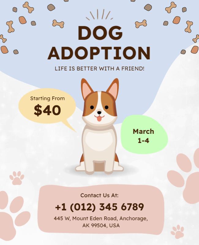 Pet Adoption Event Promotional Flyer Template