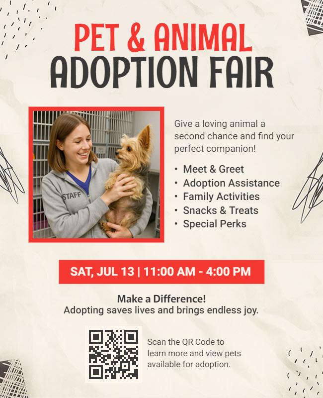 Pet and Animal Adoption Fair Flyer Template