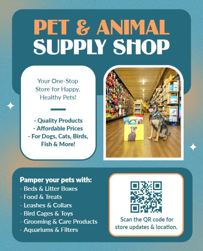 Pet and Animal Supply Store Promotion Flyer Template