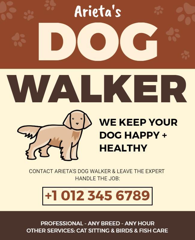 Pet Care Dog Walking Service Flyer Template