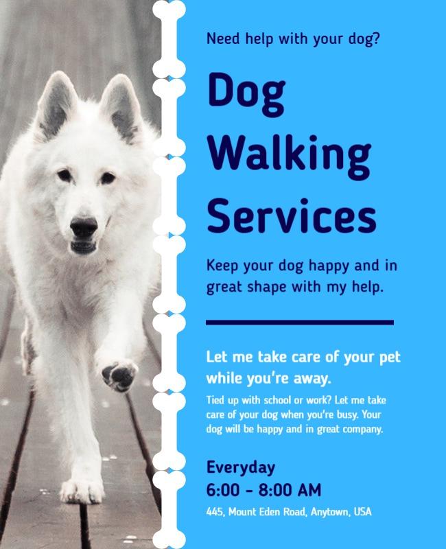 Pet Care Dog Walking Services Flyer Template