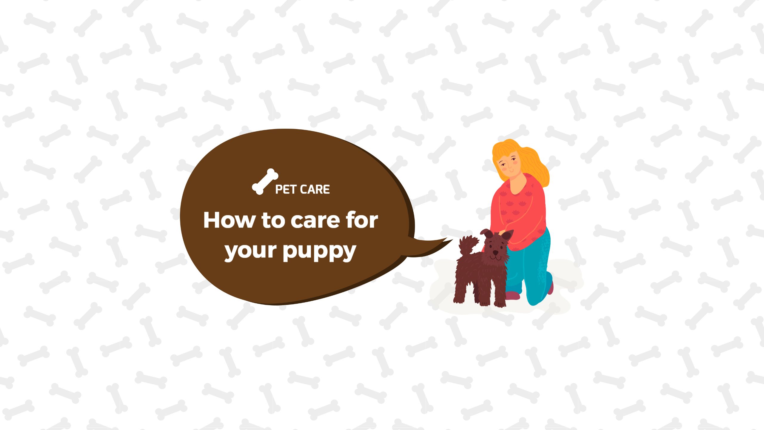 Pet Care Tips for New Puppy Owners on Playful YouTube Banner Template