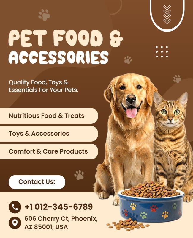 Pet Food and Accessories Promotion Poster Template