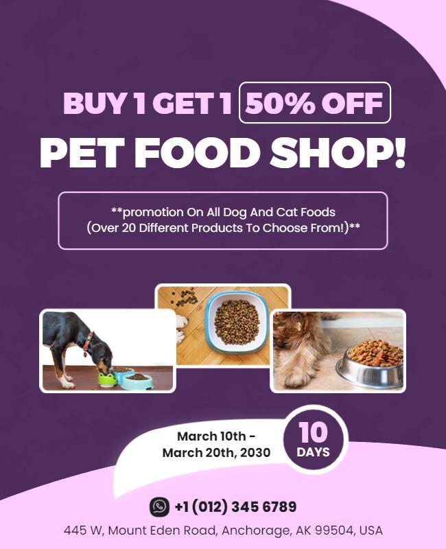 Pet Food Shop Promotional Discount Flyer Template