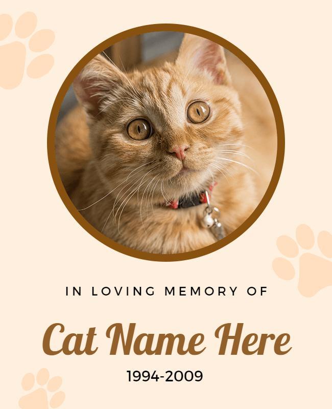 Pet Memorial Tribute Flyer for Cats Template