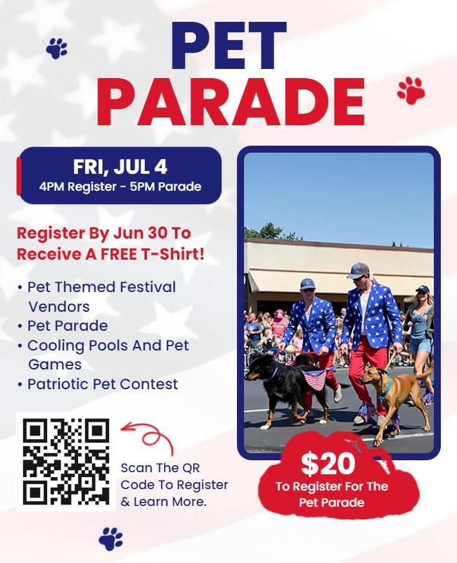 Pet Parade Event with Contest Flyer Template