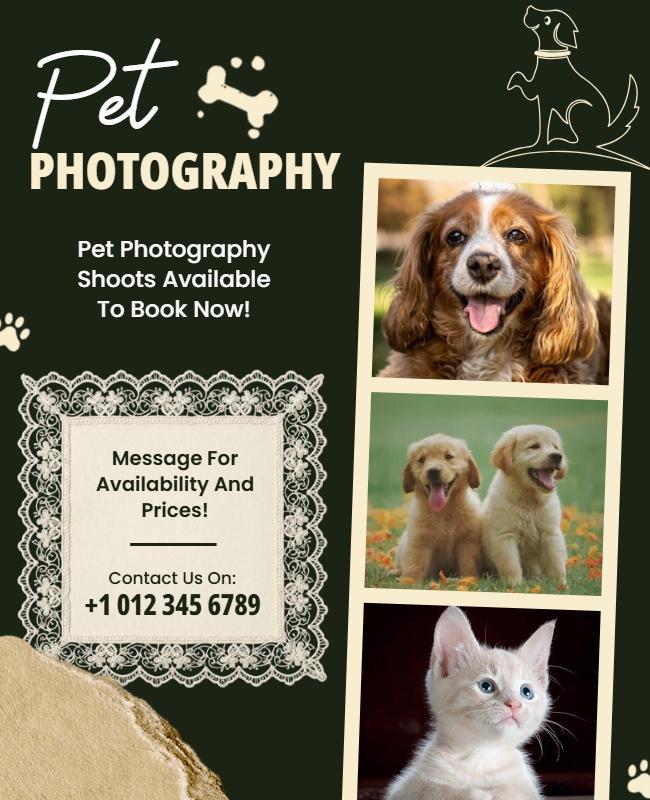 Pet Photography Services Promotional Poster Template