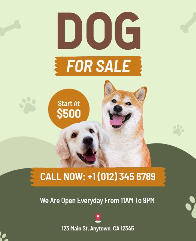 Pet Shop Dog Sale Flyer Template