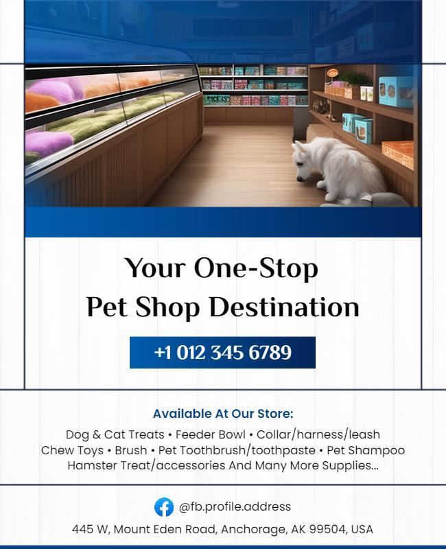 Pet Shop Supplies and Accessories Flyer Template