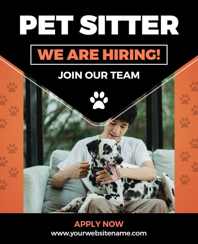 Pet Sitter Job Hiring Announcement Flyer Template