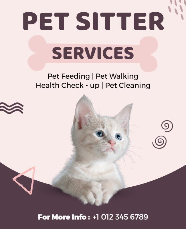 Pet Sitter Services Promotional Flyer Template