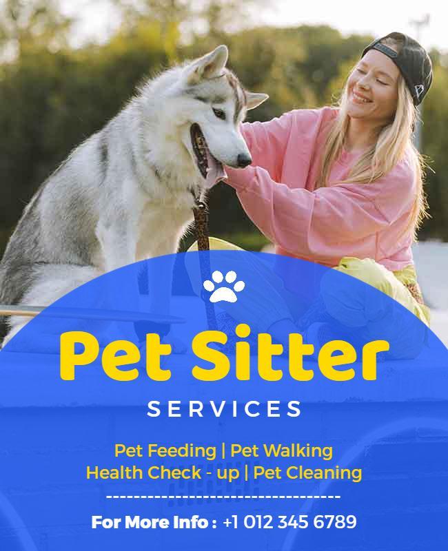 Pet Sitting and Care Services Flyer Template