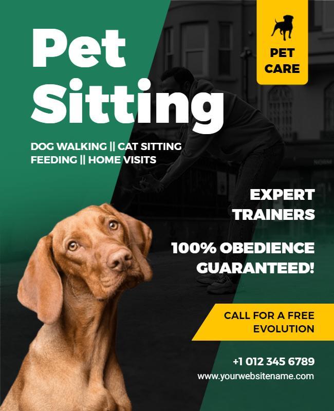 Pet Sitting and Training Services Flyer Template