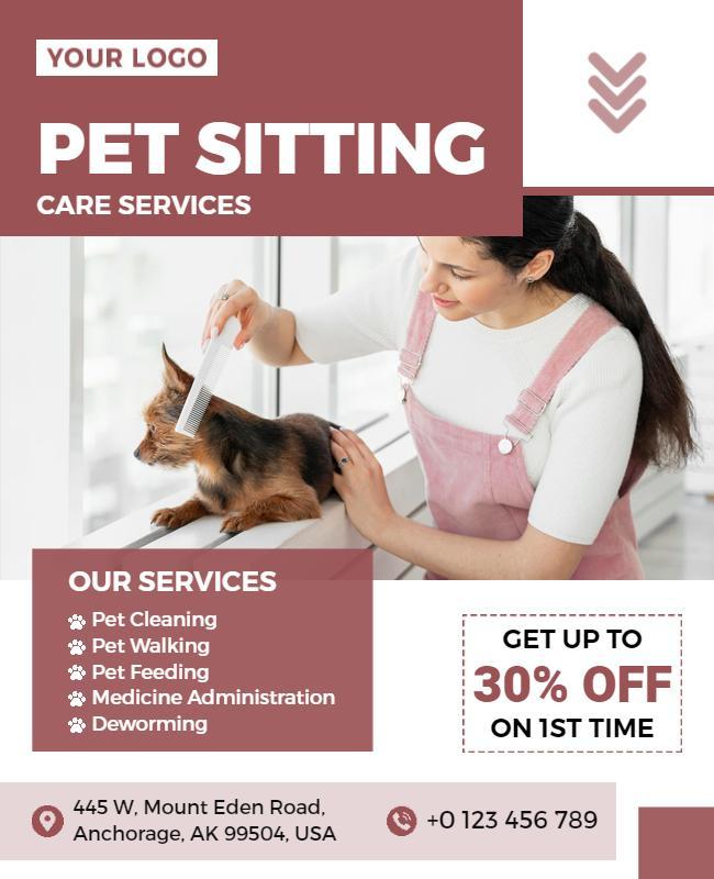 Pet Sitting Care Services Flyer Template