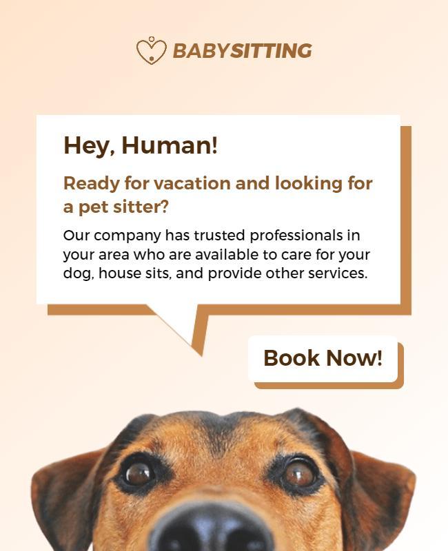 Pet Sitting Service Promotional Flyer Template