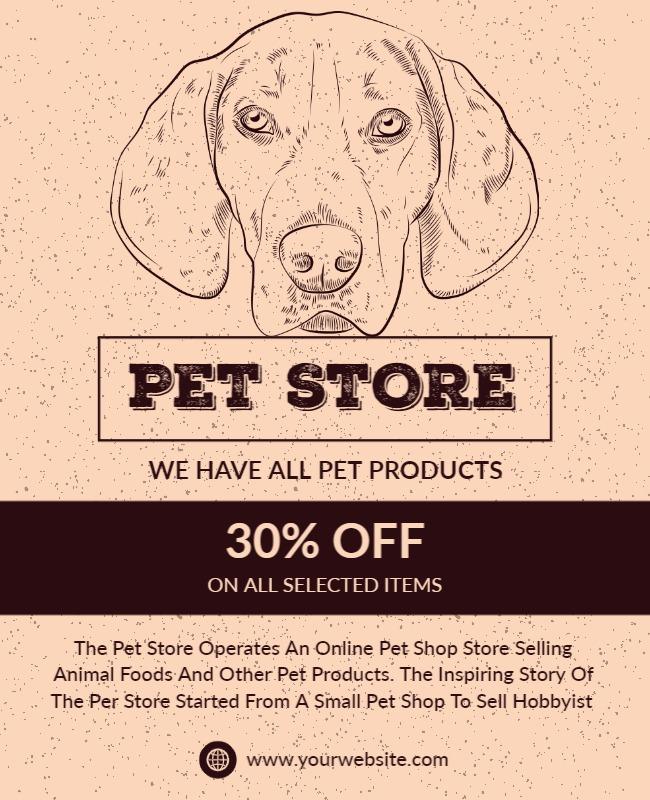 Pet Store Discount Promotion Flyer Template