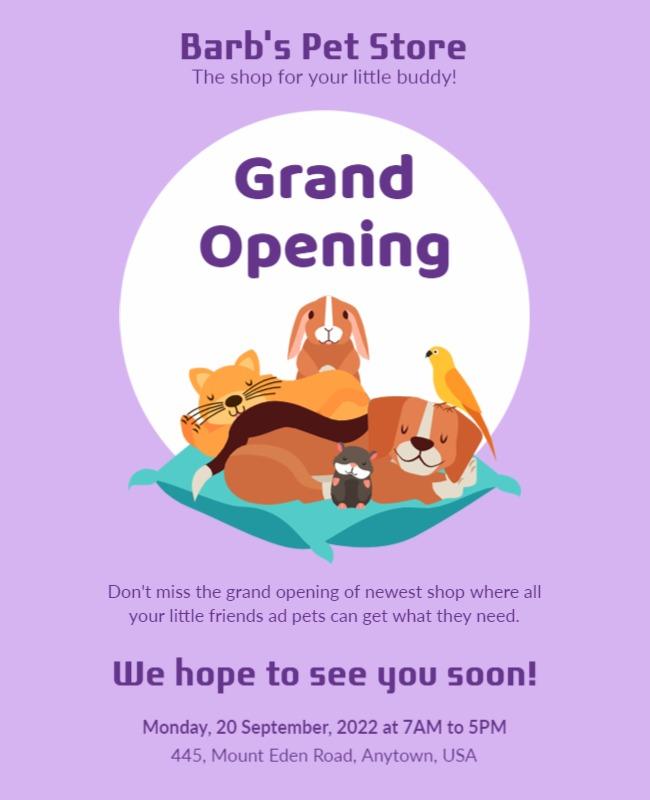 Pet Store Grand Opening Event Flyer Template