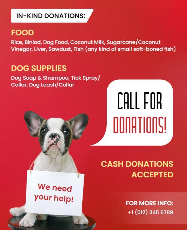 Pet Supplies Donation Drive Flyer Template