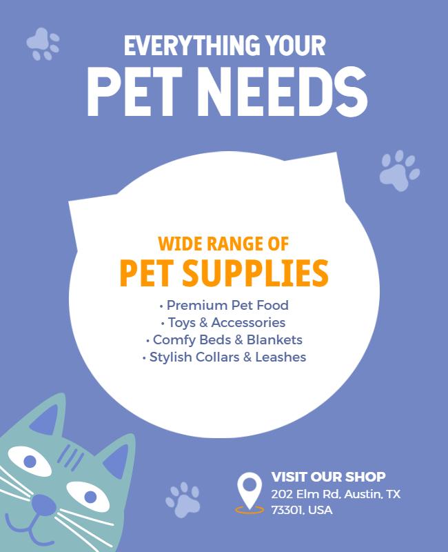 Pet Supplies Shop Promotion Flyer Template