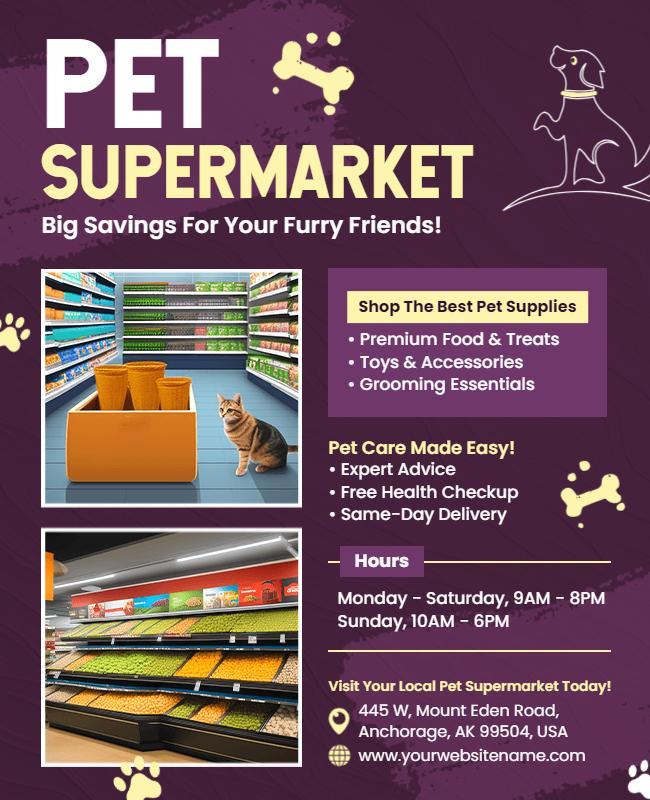 Pet Supply Store Promotion Flyer Template