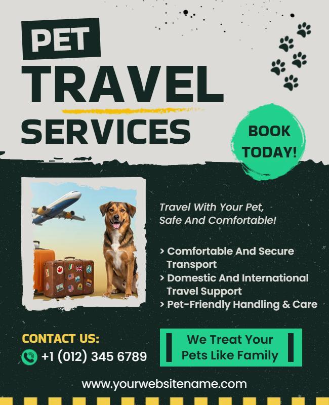 Pet Travel Services Promotion Flyer Template