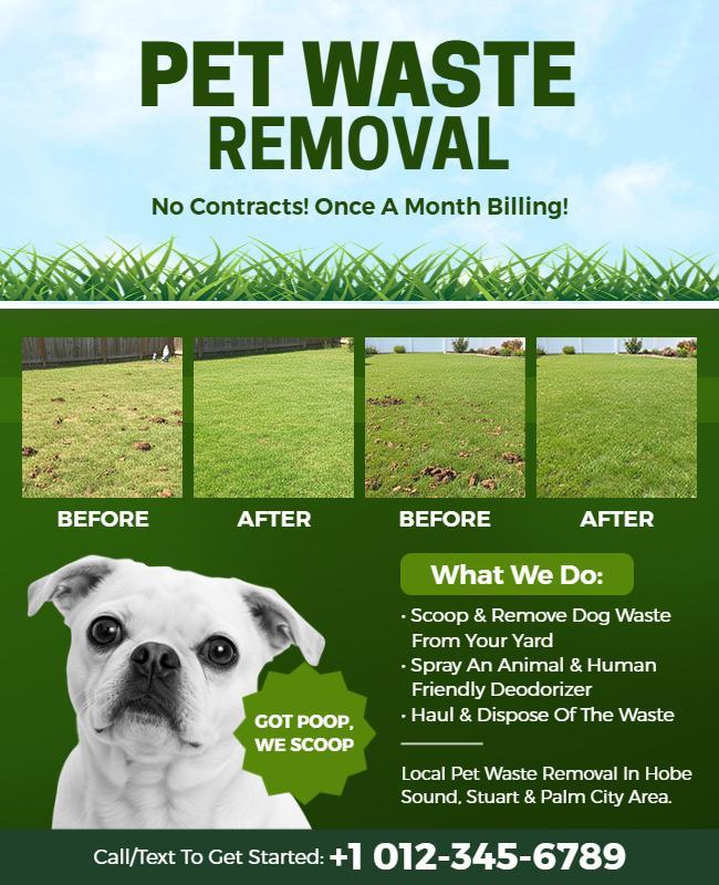 Pet Waste Removal Service Flyer Template