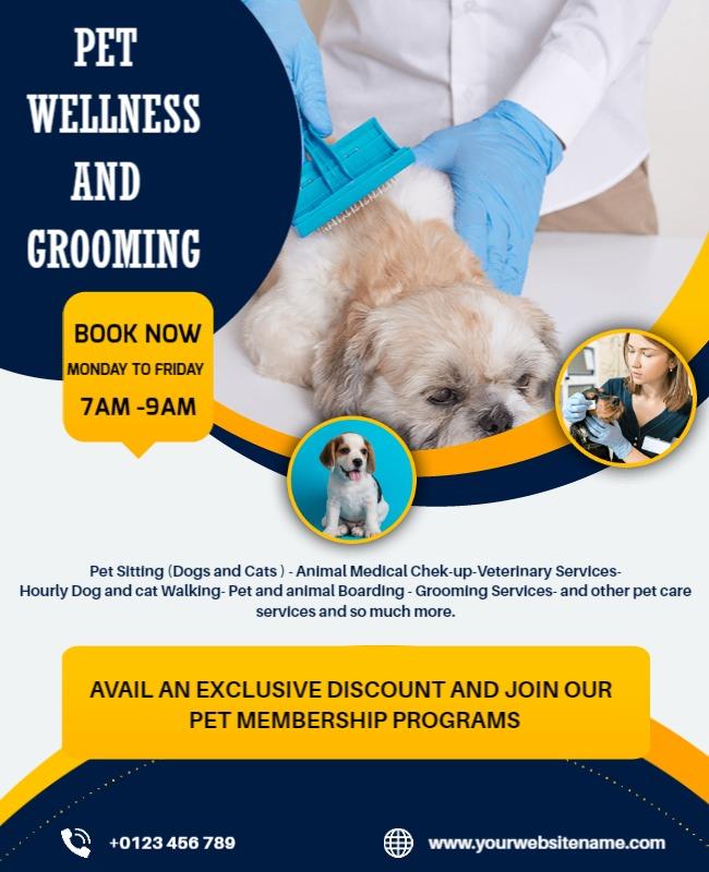 Pet Wellness and Grooming Services Flyer Template