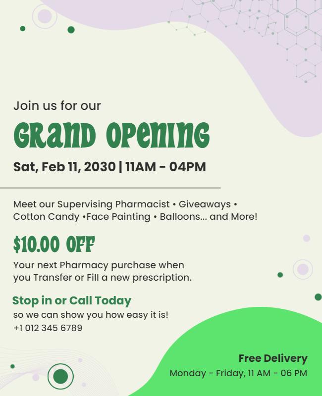 Pharmacy Grand Opening Celebration Flyer Template