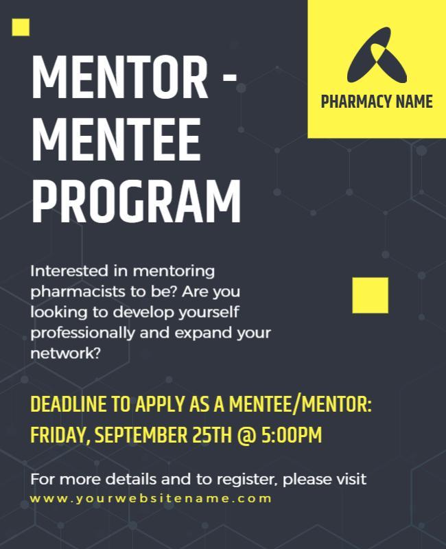 Pharmacy Mentor Mentee Professional Program Flyer Template