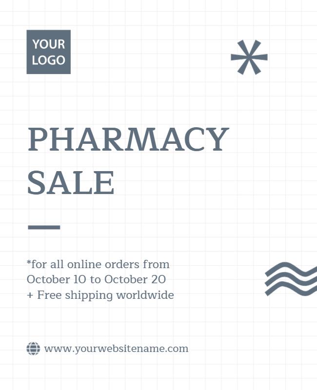 Pharmacy Online Sale Promotion Flyer Template