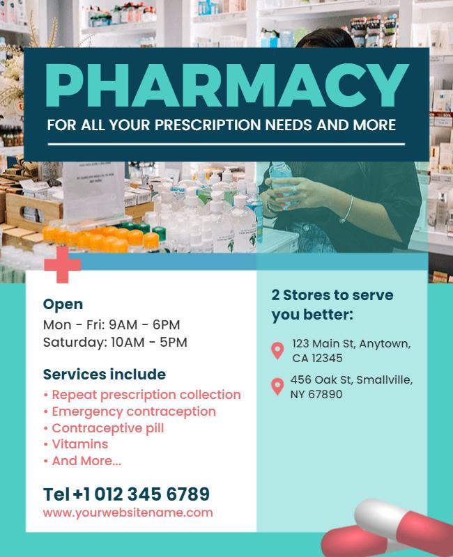 Pharmacy Prescription Services Information Flyer Template