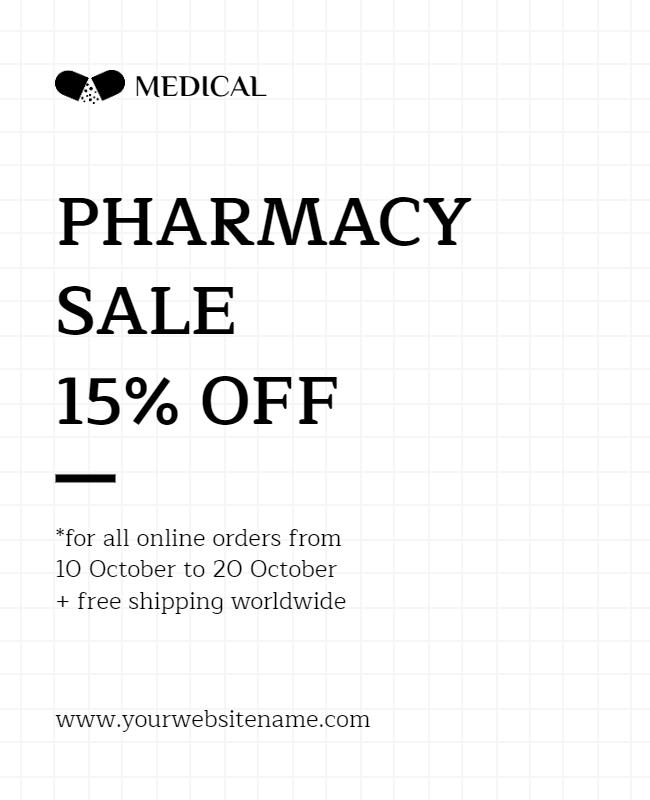 Pharmacy Sale Discount Promotion Flyer Template