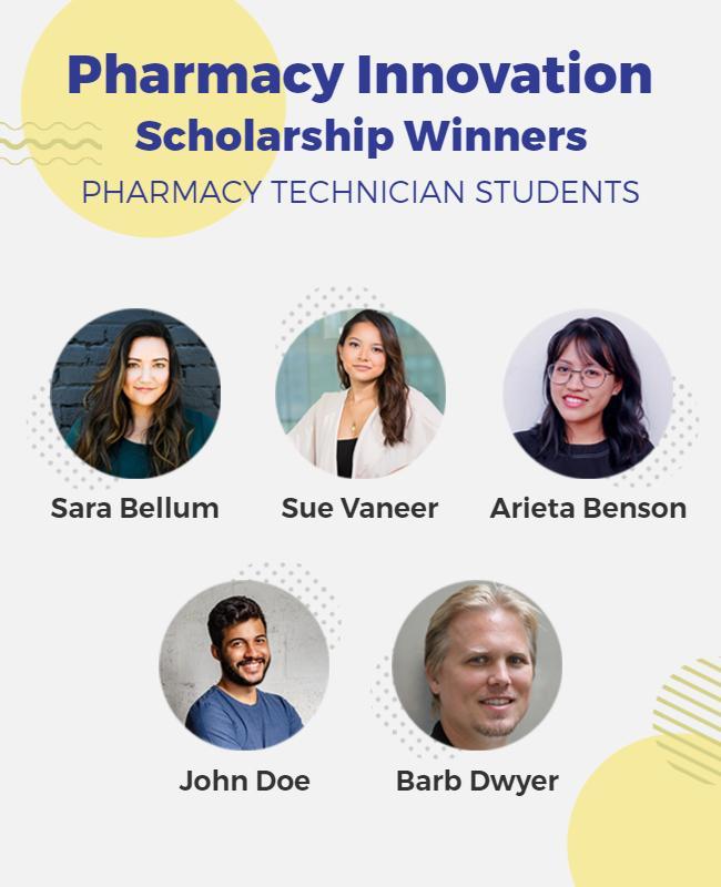 Pharmacy Scholarship Winners Announcement Flyer Template