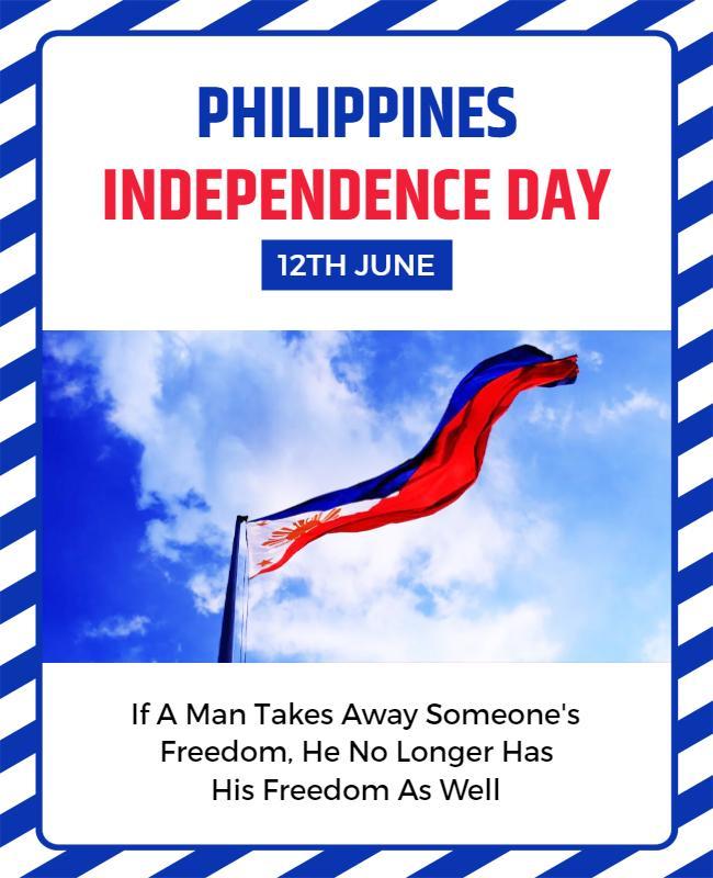 Patriotic Blue and Red Philippines Independence Day Flyer Template