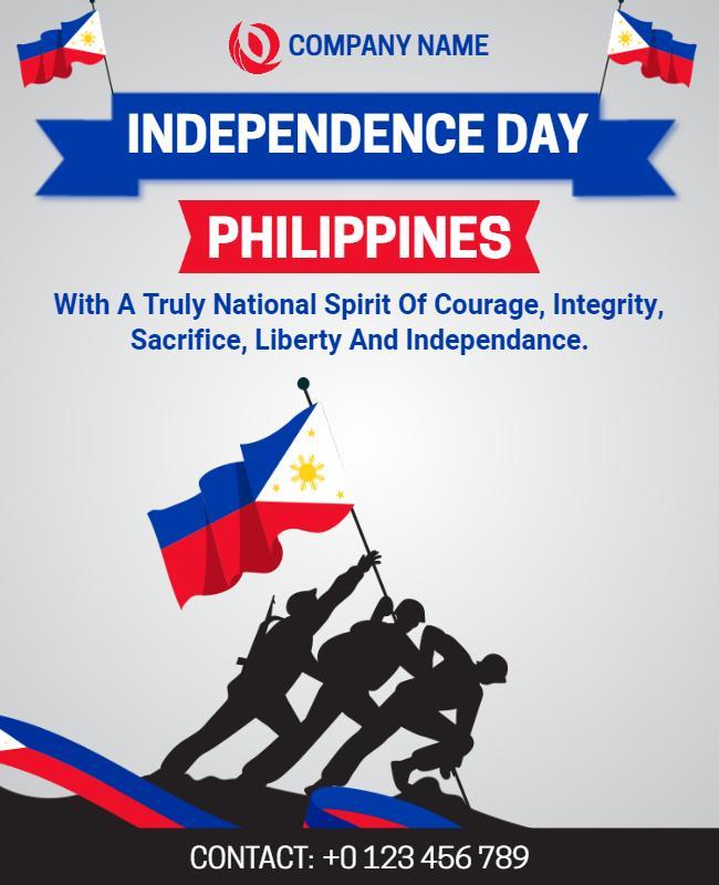 Patriotic Theme Philippines Independence Day Celebration Flyer Template