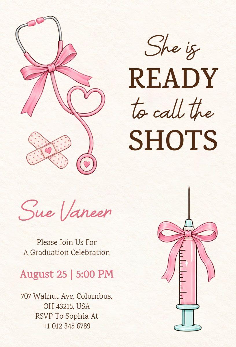 Phlebotomy Graduation Celebration Invitation Template