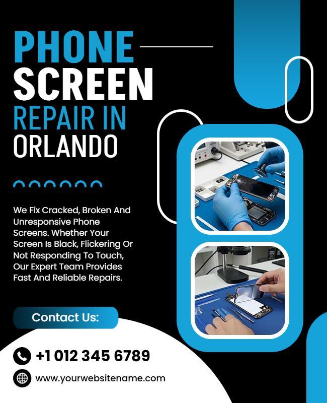 Phone Screen Repair Services Flyer Template