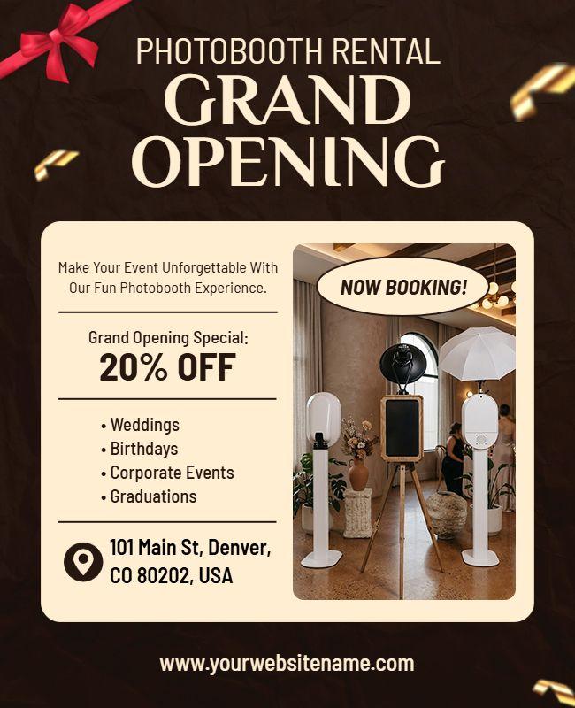 Photobooth Rental Grand Opening Flyer Template