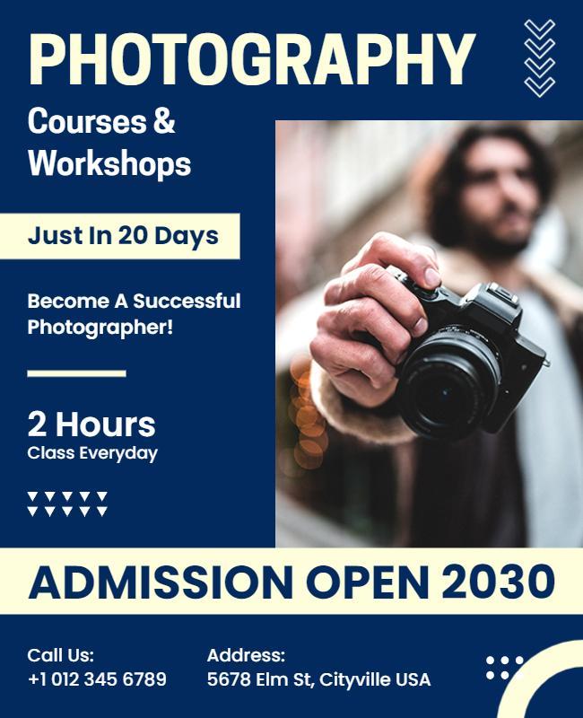 Photography Courses and Workshops Promotion Flyer Template