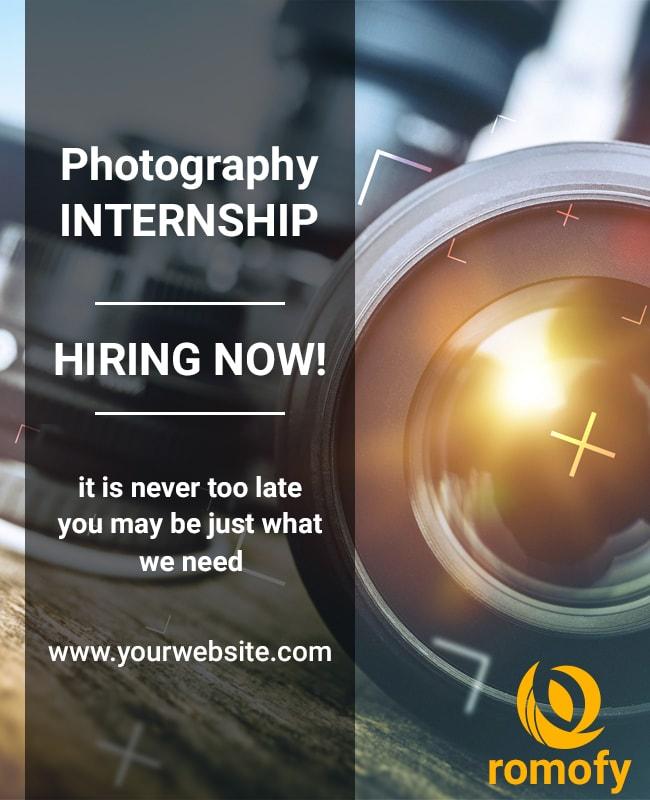 Photography Internship Hiring Announcement Flyer Template