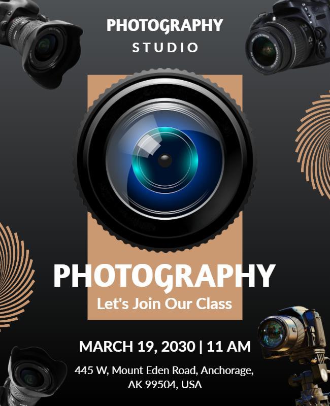 Photography Studio Class Invitation Flyer Template