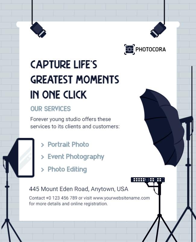 Photography Studio Services Promotional Flyer Template