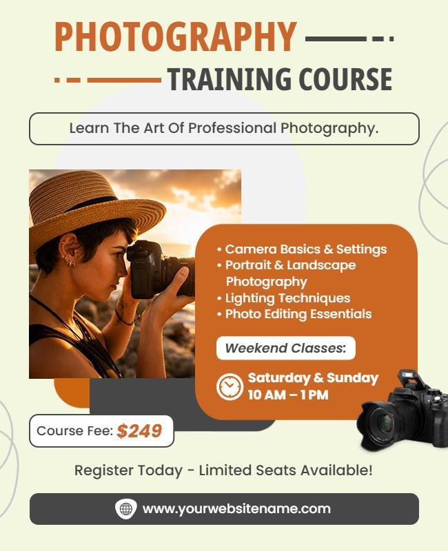 Photography Training Course Flyer Template