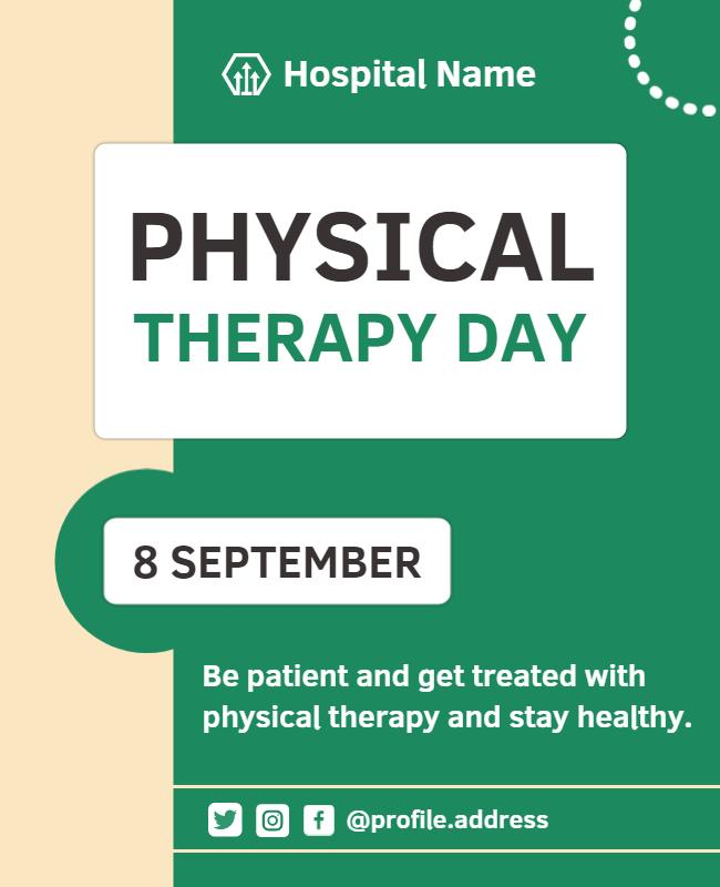 Clean Green Physical Therapy Day Awareness Flyer Template