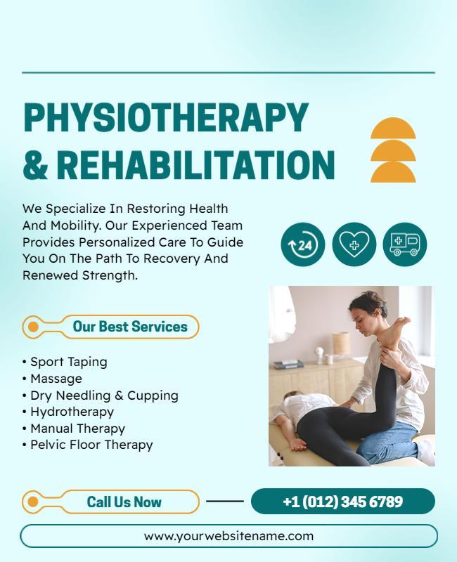 Physiotherapy and Rehabilitation Services Flyer Template