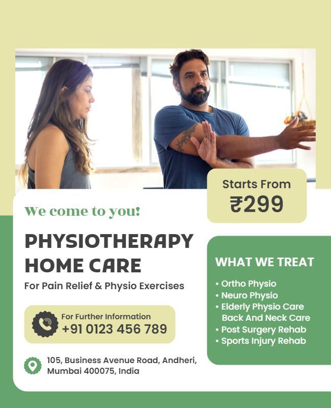 Physiotherapy Home Care Services Flyer Template