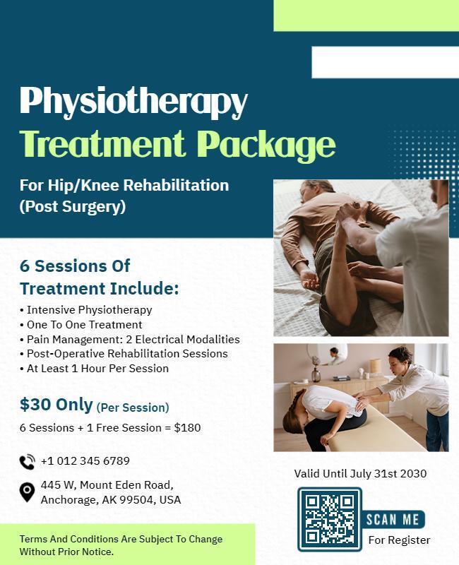 Physiotherapy Post Surgery Treatment Package Flyer Template