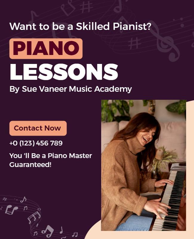 Piano Lessons Music Academy Advertisement Flyer Template