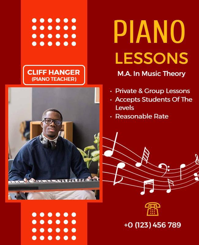 Piano Lessons Music Theory Flyer Template